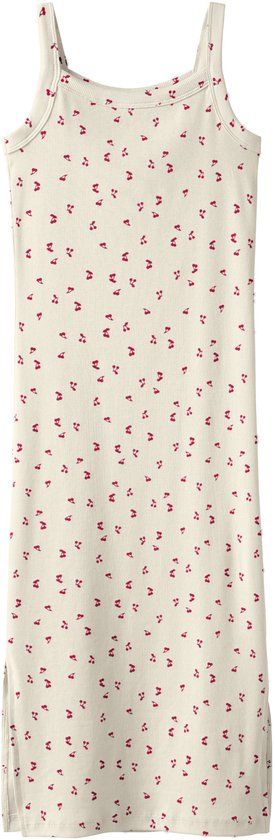 NAME IT Meisjes Maxi Jurk Wit Katoen/Elastaan Mouwloos Lente/Zomer