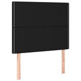 VidaXL Hoofdbord & Voeteind Zwart Polyester/Hout 900 mm Breed