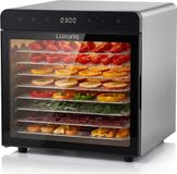 Luxuriq Déshydrateur alimentaire - Déshydrateur 8 plateaux - Four de séchage - 8 tapis en silicone - Minuterie 24 heures - Panneau de commande à LED - Livre de recettes gratuit - 700 Watt