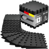 eyepower 9 Stuks Fitness Puzzelmat 30x30cm - Beschermmat Sportvloer Vloertegels Home Gym Apparatuur Training