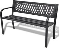 vidaXL Tuinbank - 118 cm - Staal - Zwart