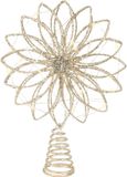 Lumineo Kerstboom piek ster - Goud - 26 cm - LED verlichting warm wit