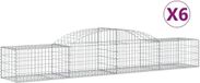 vidaXL Gabions - 6 pièces - voûté - 300x50x40/60 cm - fer galvanisé