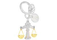 METALMORPHOSE - Sleutelhanger Bedels Sterrenbeeld Weegschaal - Sterrenbeeld Weegschaal - Cadeau voor Heren, Vrouwen en Kinderen, Zilver, Eén maat