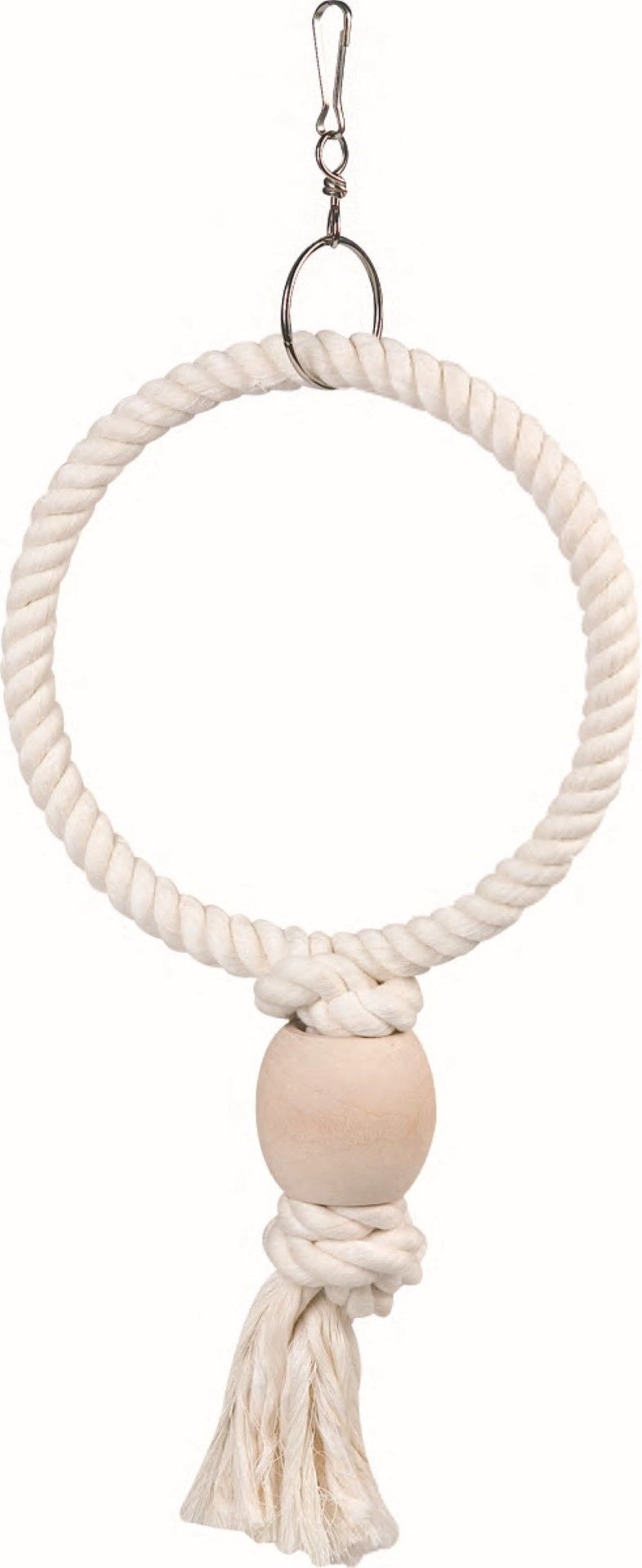 FLAMINGO Kooihanger touw - ring - crème - hout - 19.5 x 5 x 36 cm
