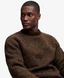 Superdry Herren Birdseye Strickpullover mit Lockerer Passform Brown - Größe: XXL