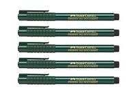 FABER-CASTELL Finepen-fineliner zwart 0,4 mm, 5 stuks
