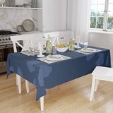 Bonamaison Tafelkleed, Anti-Mold, Sneldrogend, Waterdicht, 100% Polyester Tafellaken, Blauw, 140 x 160 Cm