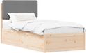 vidaXL Cadre de lit avec tête de lit rembourrée Gris clair 75 x 190 cm