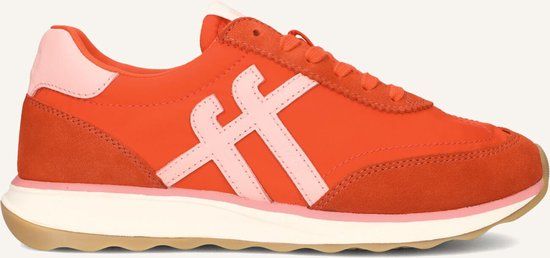 FitFlop Retro-Q FF Fabric/Suede Sneakers Dames Sneakers - Cherry Tomato/Warm Pink
