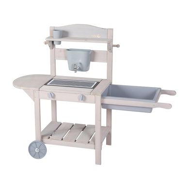 roba Mobile Outdoor Mud Kitchen & Play Kitchen BBQ incl. accessories grey glazed