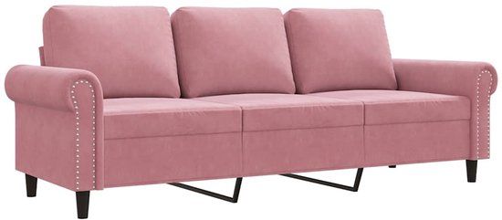 vidaXL Driezitsbank 180 cm fluweel roze