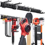 Vevor Gereedschapshouder voor Wandmontage, 1257,3 mm, Draagvermogen 272 Kg, voor Wandmontage, Koolstofstaal, 3 Rails en 12 Haken, Inclusief Schroeven en Pluggen, Gereedschapsorganizer voor Garage, Kelder en Tuin
