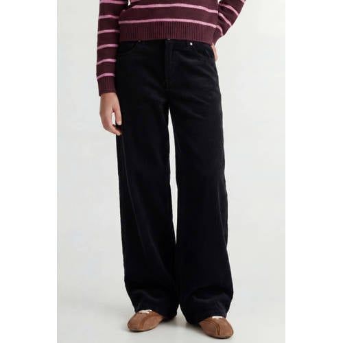 JJXX GIRL wide leg corduroy casual broek - zwart