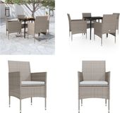 vidaXL 5-delige Tuinset met Kussens Beige en Zwart