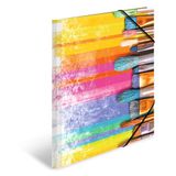HERMA Mappen A3, 3-delige set, karton, kunstmotief, elastische band, binnenkleppen, binnenprint, grijs