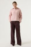 Garcia imitatieleren wide leg broek - donkerrood