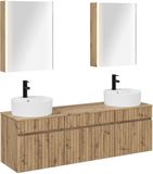 vidaXL Badkamerkastenset 5 stuks Artisanaal eiken Bewerkt hout