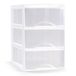 Plasticforte Ladeblokje/bureau organizer met 3x lades - transparant/wit - L18 x B25 x H25 cm