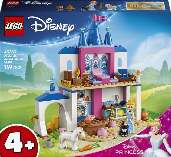 LEGO Disney Princess Assepoesters Kasteel met Dierenvriendjes - Bouwspeelgoed voor Kinderen met Assepoester en 4 Dieren - 43283