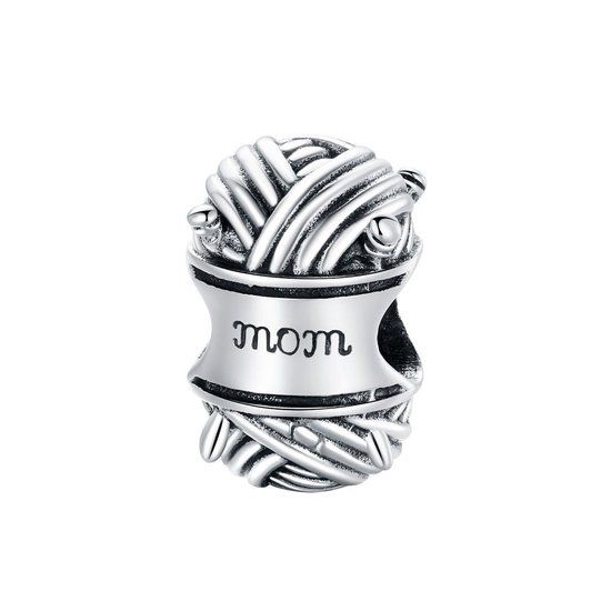 Zilverana Wol Bolletje Mom Bedel - 925 Zilver - Roze Zirkonia - Mama Moeder Bead