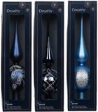 Decoris Kaemingk Piek glas d8h31 cm blauw a3 kerst Decoris