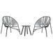 vidaXL Set tuinstoelen 3-delig polyrattan zwart en lichtgrijs