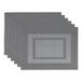 DII Tafelblad-collectie van PVC, geweven placemat-set voor binnen of buiten, 33 x 43,8 cm, grijs, 6 stuks