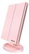 WEILY Make-upspiegel, cosmetische spiegel voor aanrecht, verstelbaar licht met led, met 1X/2X/3X vergroting, 180° instelbare rotatie, dubbele voeding (roze)