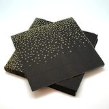 20 servetten met paletten, zwart/goud, 3-laags, 40 x 40 cm