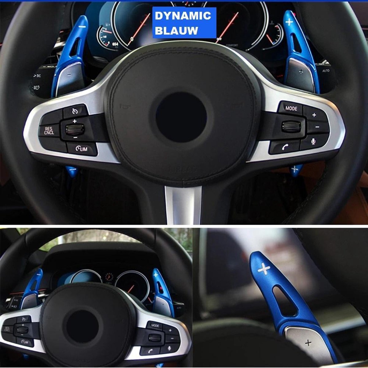 No Name Blue Aluminium Flippers DCT DSG Paddle Shifters Bmw 3 serie G20 G21 318d 320d 320dX 320i 330d 330i 330iX M340iX M Pack Xdrive Performance Touring