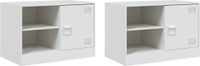 vidaXL Tv-meubelen set van 2 - Wit Staal 67x39x44cm