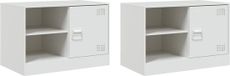 vidaXL Tv-meubelen set van 2 - Wit Staal 67x39x44cm
