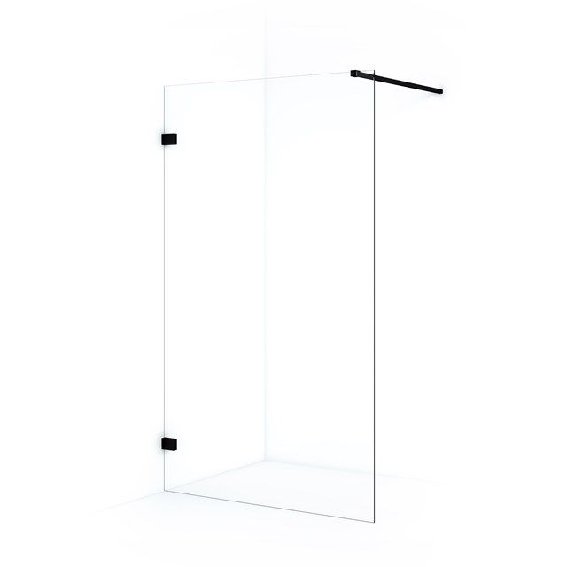 Maxaro Inloopdouche Diamond 110cm 8mm Helder Veiligheidsglas Mat Zwart