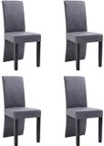 vidaXL Eetkamerstoelen 4 stuks kunstsuède grijs