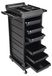 Chariot de salon mobile - Chariot de coiffure et de beauté - 7 niveaux - Verrouillable - 50 x 45 x 88 cm - PP/PVC - Noir