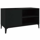 vidaXL Platenkast - 84,5x38x48 cm - Bewerkt Hout - Zwart