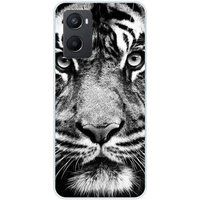 1001 coques Oppo Bedrukt siliconen hoesje compatibel met Oppo A76 Tigre blanc et noir