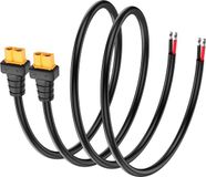Merkloos / Sans marque BeiJingLiangPinJiaZuoKeJiWenHuaFaZhanYouXianGongSi Power Pigtails kabel, 0,5 m, 2 x 1,5 mm², XT60 vrouwelijke connector om kaal netsnoer te openen voor RC Lipo-batterij, zonnepaneel, drone (set van 2)