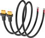Merkloos / Sans marque BeiJingLiangPinJiaZuoKeJiWenHuaFaZhanYouXianGongSi Power Pigtails kabel, 0,5 m, 2 x 1,5 mm², XT60 vrouwelijke connector om kaal netsnoer te openen voor RC Lipo-batterij, zonnepaneel, drone (set van 2)
