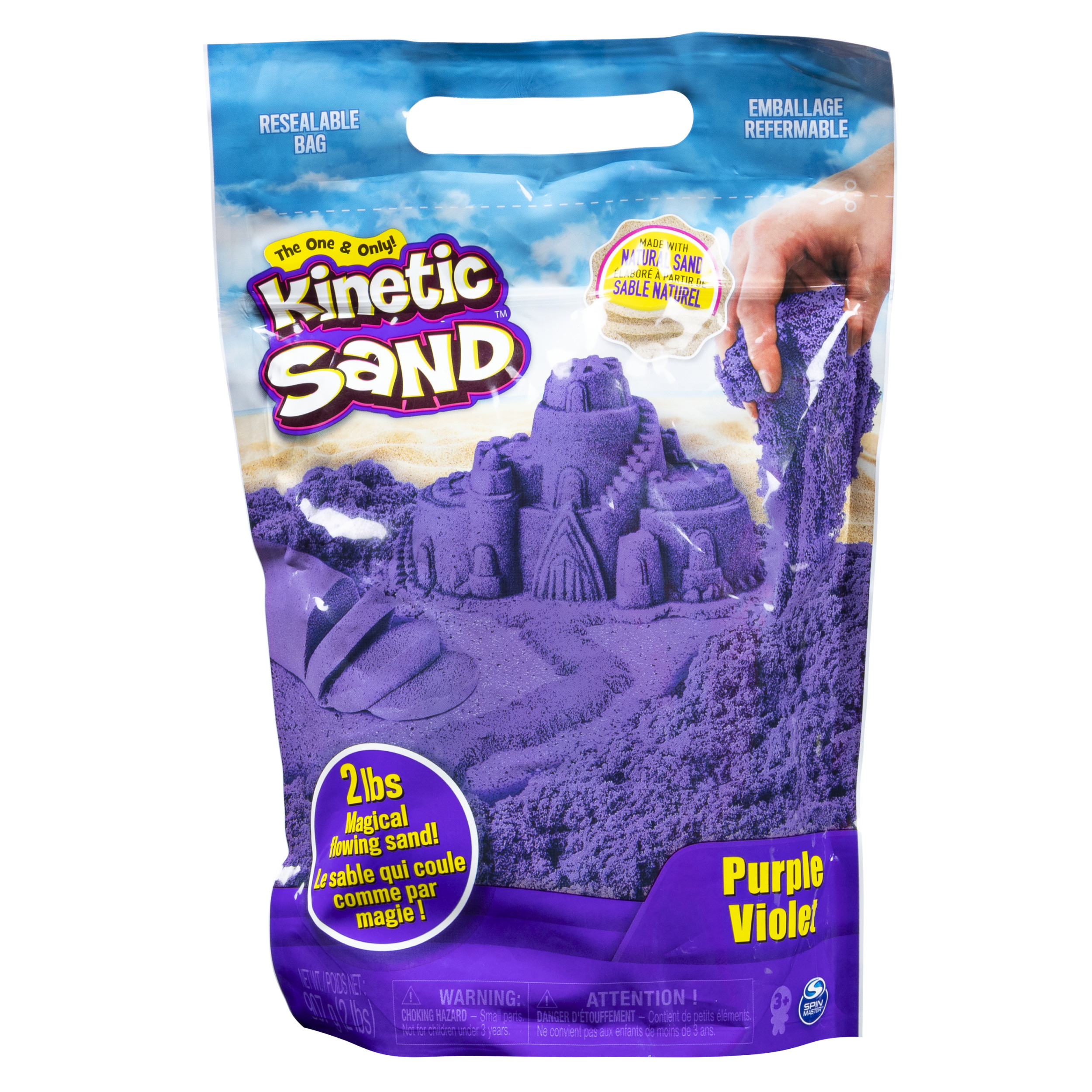 Spin Master Kinetic Sand - 907 g paars speelzand om te mengen kneden en maken - Sensorisch speelgoed