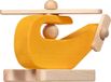 goki 55832 - Hélicoptère véhicule à saisir petits pilotes, jouet en bois, fabriqué en Allemagne, 100% bois FSC, jouet pour bébé à saisir et à pousser, dès 1 an
