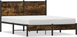 Maison Exclusive - Cadre de lit en métal sans matelas Chêne fumé 150x200 cm