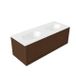 Saniclass Ensemble meuble de salle de bain avec cadre en bois - 120x45x54cm - Lavabo en céramique Chaci blanc - 2 vasques - 2 trous de robinet - 1 tiroir - noyer mat pur (bois) SW1420774/SW718719