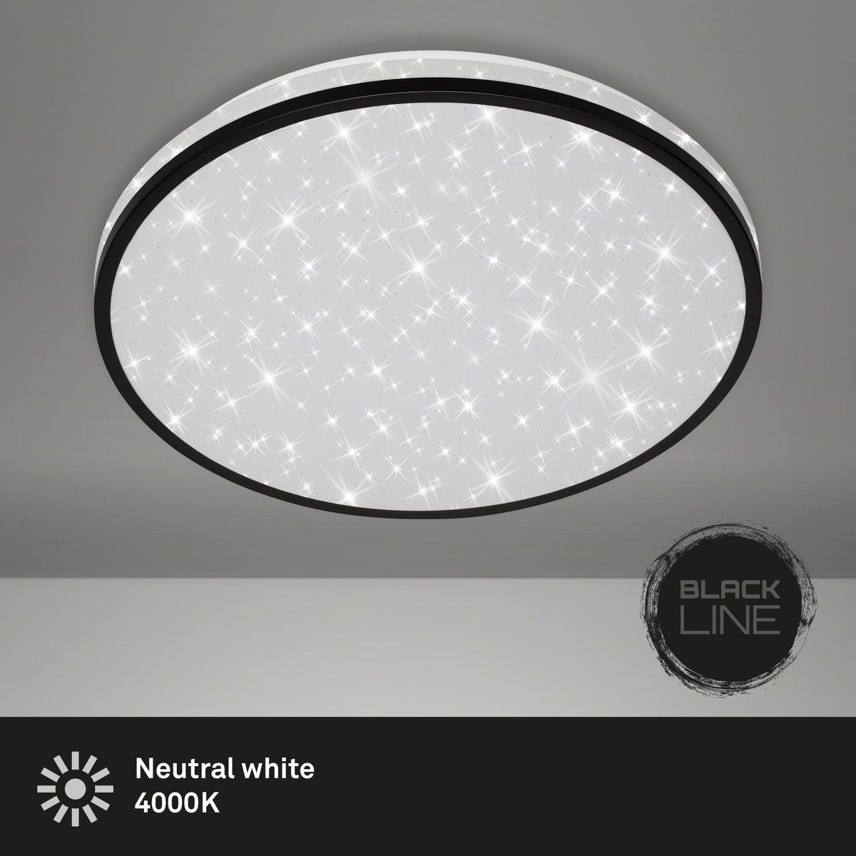 Briloner Leuchten LED Plafondlamp Sterrendecoratie 24W 2200lm 4000K Wit-Zwart