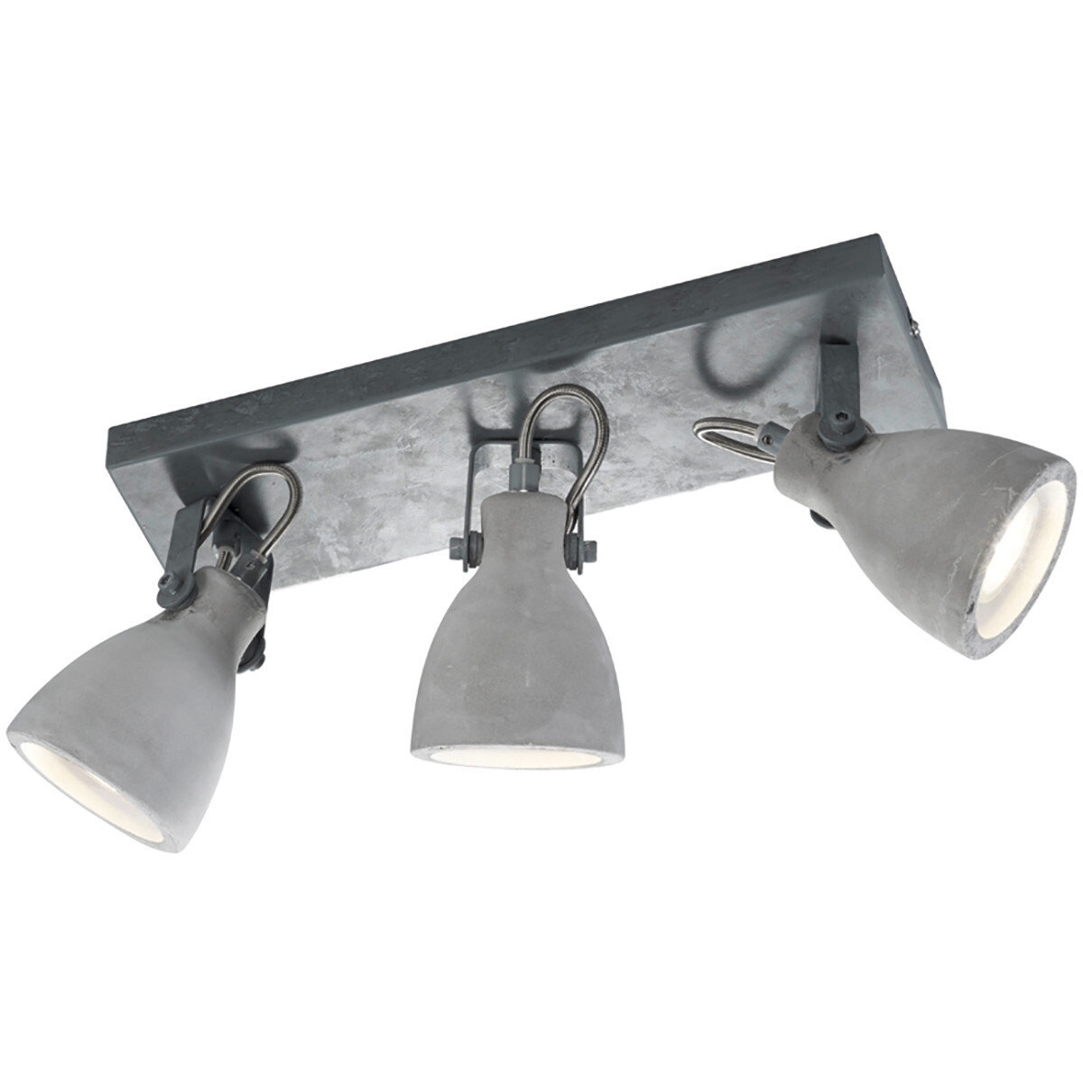 BES LED LED Plafondspot - Trion Conry - GU10 Fitting - 3-lichts - Rechthoek - Mat Grijs Beton Look - Aluminium