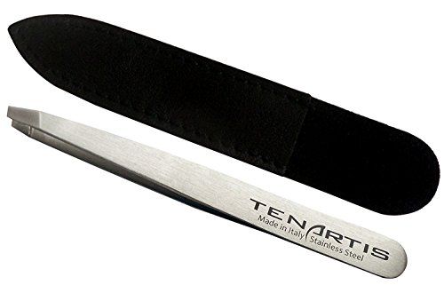 Tenartis Wenkbrauwpincet van roestvrij staal, schuine - Made in Italy