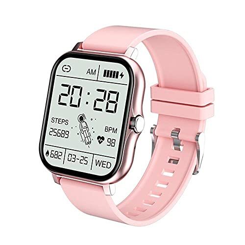 KDFJ Dames Smart horloge Heren 1.69"Kleurenscherm Full touch Fitness Tracker Bluetooth Bellen Smart Clock Dames Smart Watch-Roze