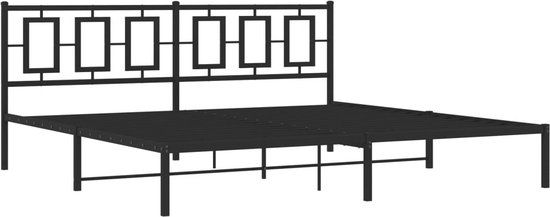 vidaXL Bedframe Metaal met Hoofdbord Zwart 193x203 cm