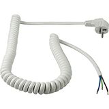 as - Schwabe 70427 Spiraalkabel/Aansluitkabel met Schuine Stekker, Wit